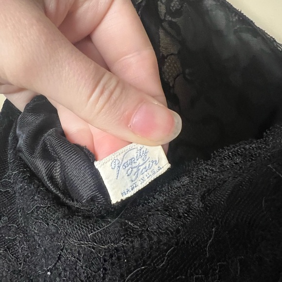 Vintage Vanity Fair Made In USA Black Lace Slip Nightgown Small - Picture 12 of 14